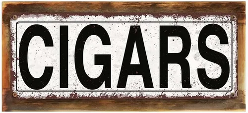 Vista 4 de Letrero de calle de metal de cigarros, rústico, vintage