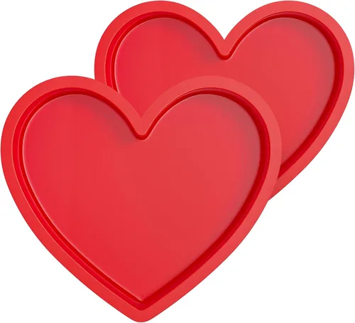 Vista 15 de Moldes de silicona pequeños en forma de corazón de 2 pulgadas para chocolate, caramelo, pastel, jabón (Juego de 2, crema)