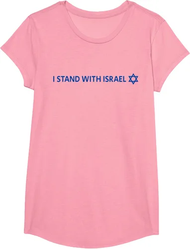 Vista 48 de I Stand With Israel Camiseta de la estrella judía de David de la bandera israelí, Blanco