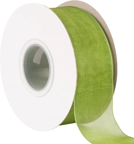 Vista 11 de Cinta de organza transparente de 1-1/2 pulgadas, cinta de gasa verde manzana brillante para manualidades, decoración de fiesta de boda, envoltura