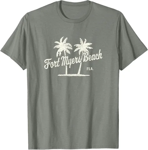 Vista 39 de Fort Myers Beach Florida Vintage 70s Palm Trees Graphic T-Shirt