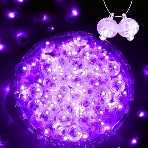 Vista 19 de 50 mini luces LED, globos de luz LED para decoraciones de fiesta, luces de fiesta de neón para linterna de papel, huevos de Pascua, fiesta de Rojo