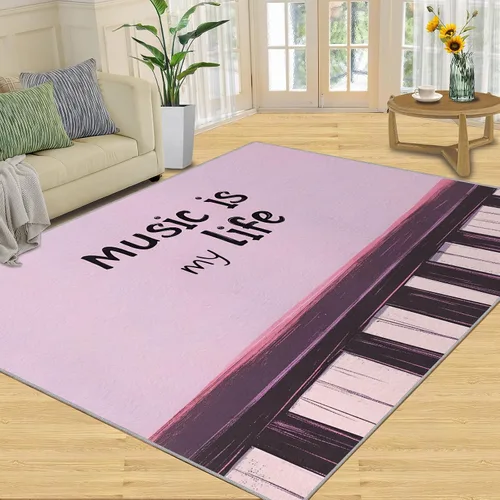 Vista 11 de Alfombra de guitarra, alfombra de 2 x 3 pies para entrada, alfombra de área musical, alfombra lavable de guitarra fresca para dormitorio, alfombra