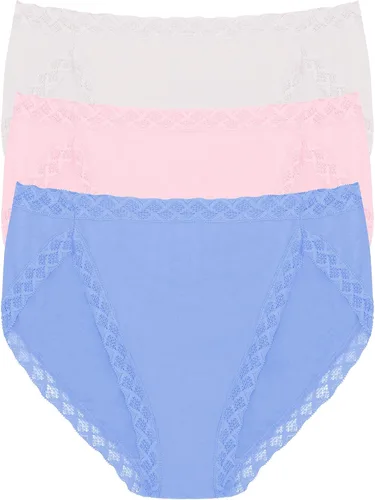 Vista 6 de Natori Paquete de 3 calzoncillos de corte francés Pima Bliss para mujer Negro/Café/Blanco