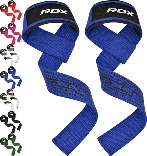 Vista 11 de RDX - Correas de elevación para levantamiento de pesas – Correa de muñeca de gimnasio resistente 100% algodón con acolchado de neopreno de 5 mm