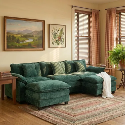 Vista 55 de Sofá modular modular de felpilla beige de 78 pulgadas para sala de estar, sofá modular de felpilla beige para sala de estar, sofás para sala