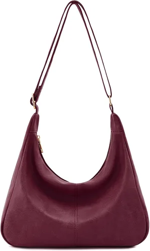 Vista 12 de NIUEIMEE ZHOU Bolsos Hobo para mujer Bolso de hombro de cuero vegano plegable Bolso de mano holgado Bolso bandolera
