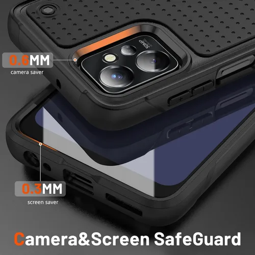 Vista 6 de Jeylly Funda para Motorola G Power 5G (2023) con 2PCS protectores de pantalla de vidrio, protección resistente de plástico duro+parachoques