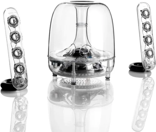 Vista 4 de Harman Kardon SoundSticks, sistema de bocinas inalámbricas integradas con Bluetooth 2.1