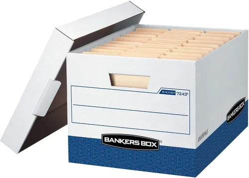 Vista 4 de Fellowes Bankers Box - Paquete de 20 cajas de almacenamiento de archivos resistentes con tapas, montaje de plegado rápido, carta/legal, (0724314)