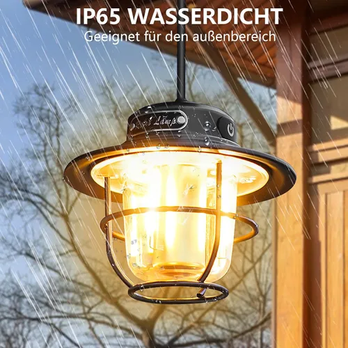 Vista 5 de Linterna de campamento, luz portátil para camping, linternas recargables 4 modos de luz (1300-6500 K), brillo ajustable, linterna para tienda LED