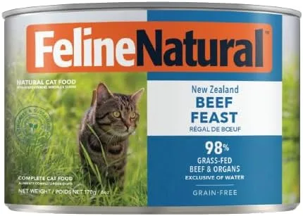 Vista 16 de Feline Natural New Zealand Comida Enlatada para Gatos Alimento Húmedo, Alto en Carne, Bajo en Carbohidratos y Sin Granos Comida Húmeda para Gatos