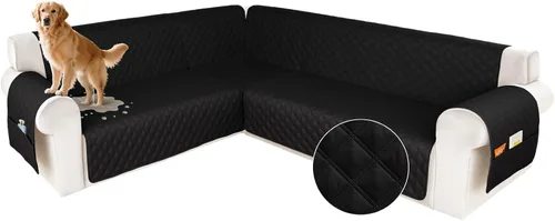 Vista 15 de HDCAXKJ Funda impermeable para sofá modular en forma de L, fundas seccionales de esquina lavables, a prueba de mascotas, protector de muebles