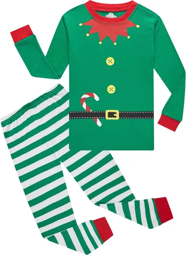 Vista 11 de Family Feeling - Conjunto de pijama para niños pequeños, 100% algodón, manga larga Negro/Esqueleto/Golw-in-the-dark