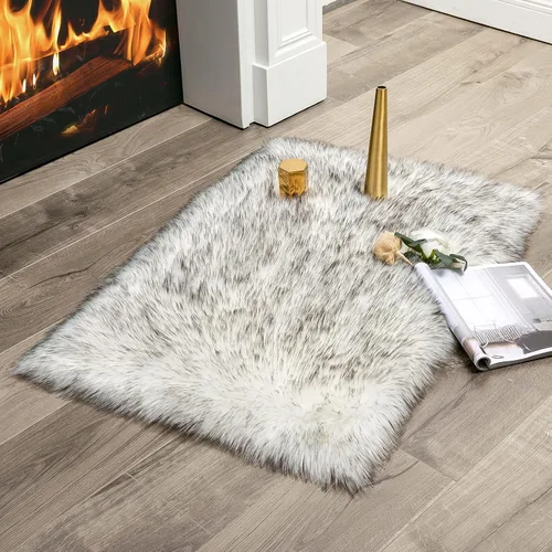 Vista 11 de MIULEE Alfombra de Área de Lujo Súper Suave y Esponjosa de Piel Sintética Rectangular Alfombra Decorativa de Felpa Shaggy para Mesita de Noche Sofá