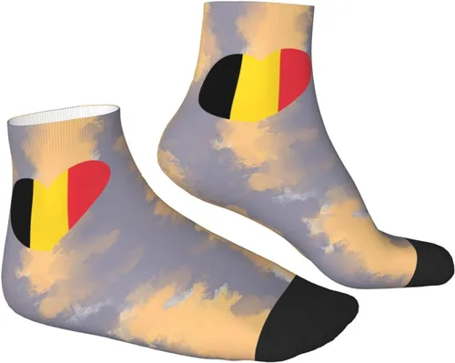 Vista 3 de Love Belgium Flag Belgian Heart Ankle Socks Winter Low Cut Sports Warm Comfort Breathable Casual Socks For Mens And Womens 1