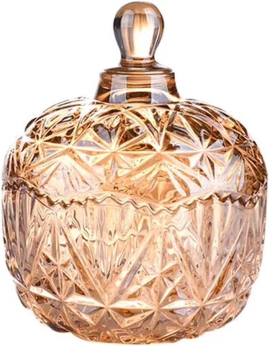 Vista 2 de SOCOSY Royal - Tarro de cristal en relieve con tapa, joyero, para boda, bufé, cocina, almacenamiento