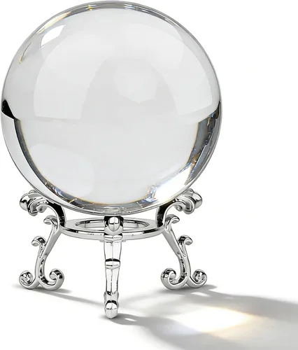 Vista 9 de MerryNine Bola de cristal con soporte para regalo de decoración del hogar Negro, cristal K9, bola de fotografía de vidrio con soporte, esfera