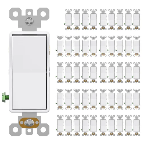 Vista 20 de AIDA Paquete de 1 interruptor de luz basculante Decora de 3 vías, interruptores de luz eléctricos con conexión a tierra automática de 15 amperios