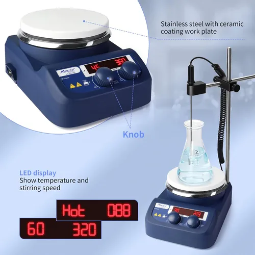 Vista 6 de Agitador magnético con soporte de soporte, máximo 536 ℉/280 ℃