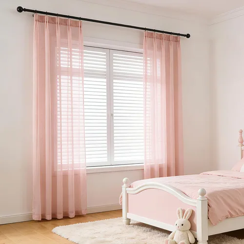 Vista 22 de Cortinas plisadas negras traslúcidas de 84 pulgadas de largo, 2 paneles para dormitorio, lino texturizado, ganchos transparentes para pista