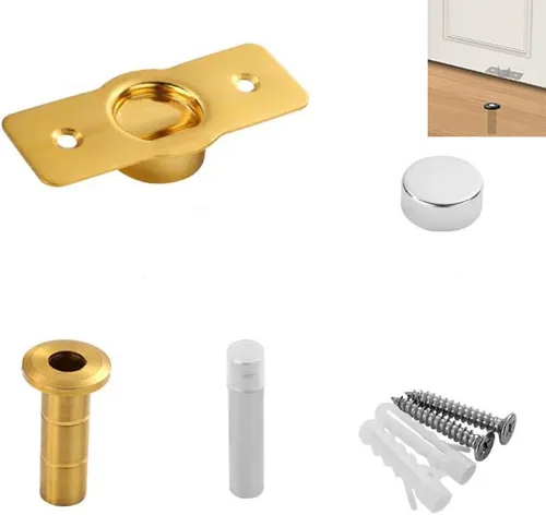 Vista 12 de Tope de puerta magnético, tapón de puerta oculto de acero inoxidable invisible Strong Magnetic Hold Prevents Door Impact And Noise. Ultra Thin