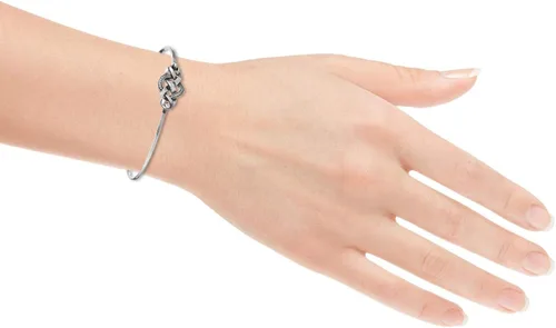 Vista 2 de Pulsera de plata de ley 925 oxidada con nudo celta o cuerda serpentina celta con bisagras, 7.25 pulgadas