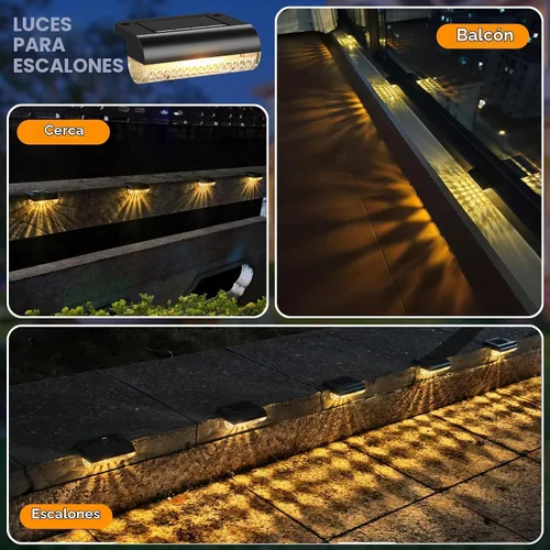 Vista 6 de Mancra Luces solares para exteriores, luces solares para terraza, iluminación exterior impermeable para patio, valla, escaleras, postes Blanco cálido