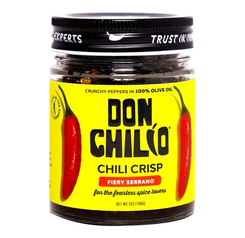 Vista 13 de Don Chilio Salsa picante de habanero mexicano, 5 oz. – Chiles habaneros crujientes y fritos en aceite de oliva 100% sazonado – Apto para keto