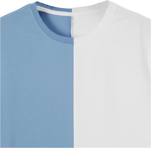 Vista 4 de SHENHE Camiseta casual de manga corta con cuello redondo para hombre