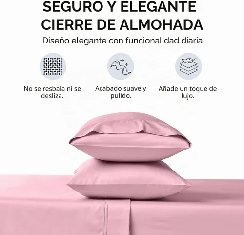 Vista 6 de Twin Sheet Set, 500 TC Single-Ply Cotton Sateen, 3-Piece, Blush