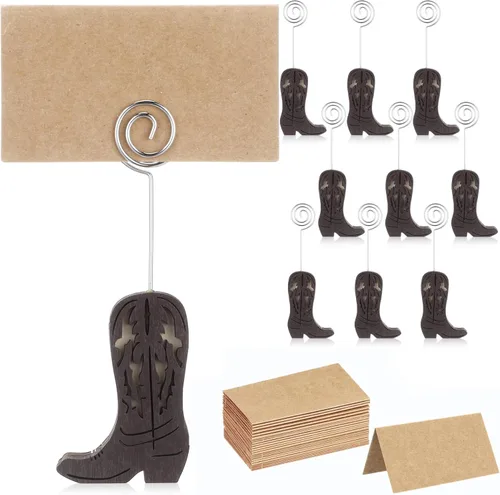 Vista 8 de Havawish - Juego de 10 tarjeteros de madera para botas de vaquero