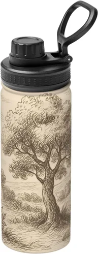 Vista 10 de Hervidor de agua aislado isométrico 3D de acero inoxidable Impresión divertida botella de agua aislada Ideal para deportes y viajes