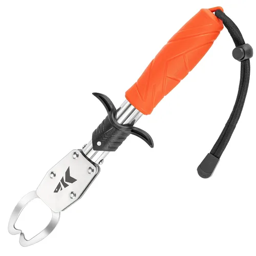 Vista 6 de KastKing Paradox 9" Lip Grip, herramienta de aterrizaje de peces de acero inoxidable resistente a la corrosión con mango de elastómero