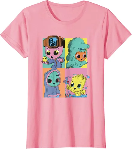 Vista 10 de Marvel I Am Groot Pop Art Costumes Box Up Camiseta, Negro