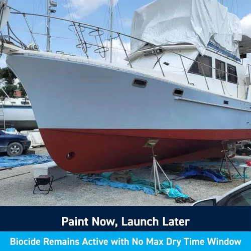 Vista 6 de TotalBoat Underdog - Pintura marina antiincrustante para fondo de barcos de fibra de vidrio, madera y acero (negro, galón)