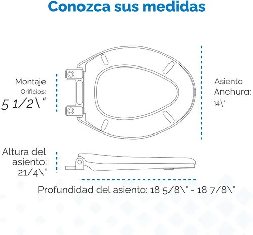 Vista 2 de Gerber Asiento de inodoro alargado con tapa, cierre suave, sin golpe, instalación rápida y fácil, plástico resistente, ajuste ajustable