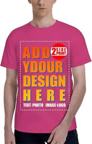 Vista 18 de Custom T Shirt Front and Back for Men Women Printed Photo Text Logo Cotton Camisa-negro