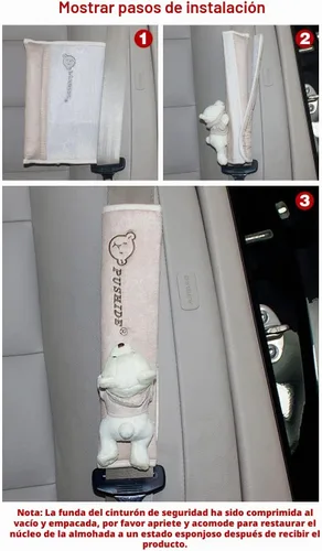Vista 6 de Tianmei - Funda para cinturón de seguridad de coche con acolchonado en el hombro (2 unidades)