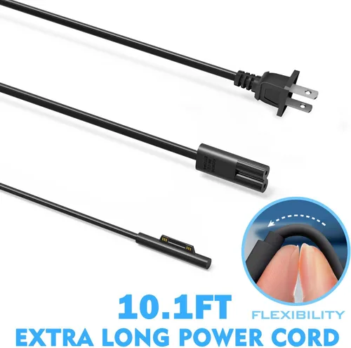 Vista 6 de Cargador de portátil Surface Pro de 65 W para Microsoft Surface Pro 12 11 10 9 8 7+ X 7 6 5 4 3, Windows Surface Laptop 7 6 5 Studio 4 Go 3 2