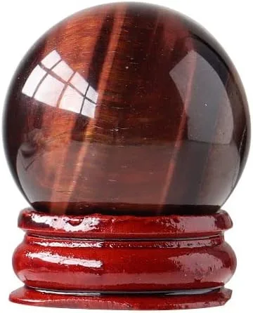 Vista 11 de Escultura de bola de piedra preciosa curativa de aguamarina natural con soporte de madera para adivinación, decoración del hogar, 0.787 in