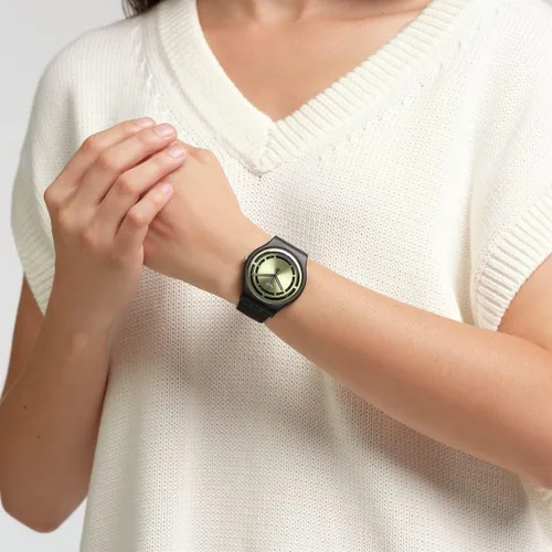 Vista 4 de Swatch Colección nuevo reloj de cuarzo estándar de Gent BIOCERAMIC Leafy LINE, Verde