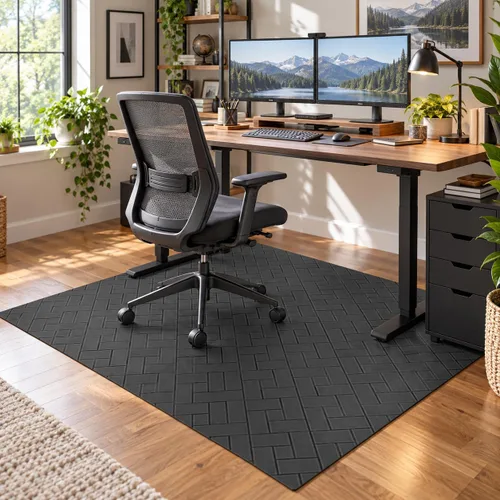 Vista 9 de Tapete para silla de oficina para suelo duro, tapete para silla de computadora de 48 x 36 pulgadas, protector de suelo de escritorio multiusos