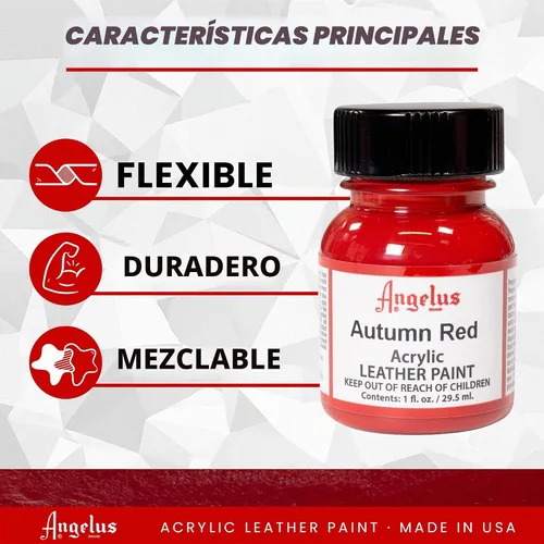 Vista 2 de Angelus Pintura acrílica para cuero, 1 onza líquida (paquete de 1), color rojo otoño