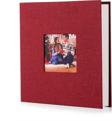 Vista 51 de HoneyTolly Álbum de fotos autoadhesivo para fotos de 4 x 6 imágenes, cubierta magnética de lino, 15 hojas/30 páginas en blanco para bodas Beige claro