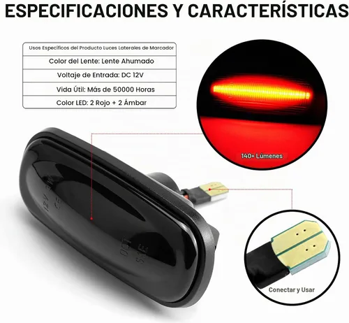 Vista 2 de litzland 4 luces LED de posición laterales compatibles con Dodge Ram 2500 3500 2003-2009 lente ahumada doble defensas parachoques lámparas para SLT