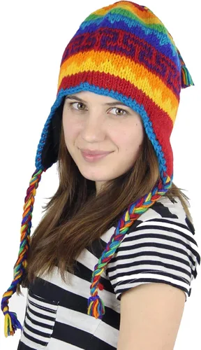 Vista 2 de KayJayStyles Nepal - Gorro de lana con diseño de calavera de esquí 100% lana