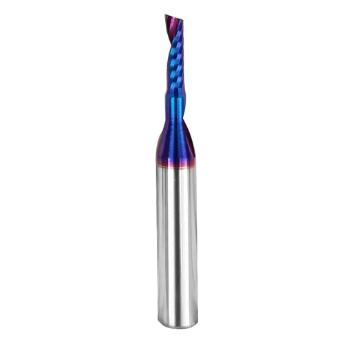Vista 10 de Fresa de extremo CNC de carburo sólido con corte en O, diámetro de corte de 1/4 de pulgada, extra largo, 3 brocas individuales de 0 flautas