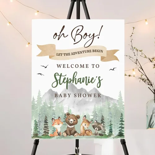 Vista 9 de Señal de Bienvenida Personalizada para Baby Shower de Niño, Señal de Baby Shower Niño, Decoraciones de Baby Shower Azul Boho de Oso Sol, Aquí Viene