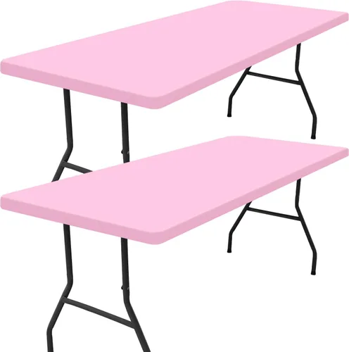 Vista 23 de Smiry - Mantel rectangular de vinilo con respaldo de franela elástica ajustada para mesas plegables de 2 pies, manteles impermeables y lavables